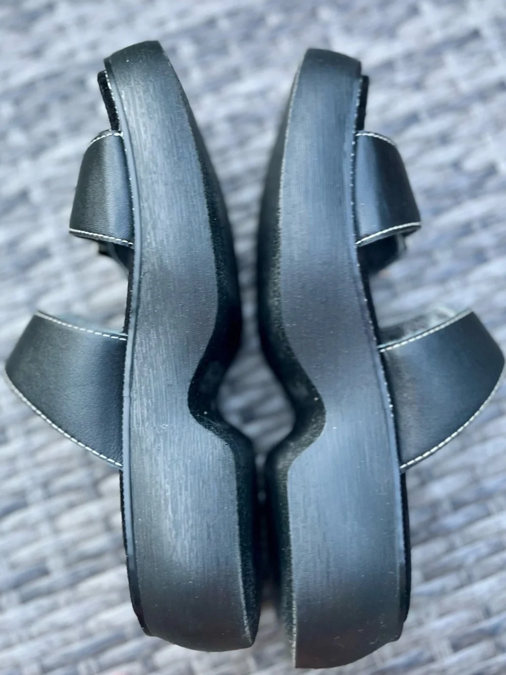 Alegria Iza Black Double-Buckle Platform Slide Sandals size EU 40, US 9.5 - Picture 3 of 9